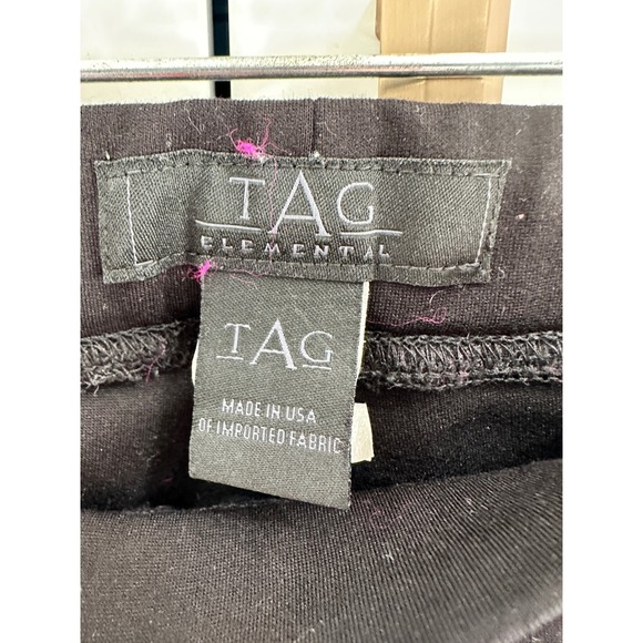 TAG Elemental Moto Leggings Black Faux Leather Panels‎ Small S USA Made - Picture 3 of 6